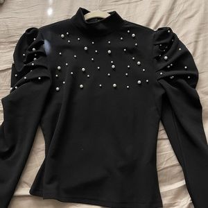 Beaded black long sleeve